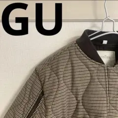 GU ジーユー　rohk ロク　ブルゾン　チェック　ブラウン　XLサイズ