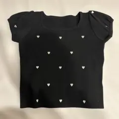 【clear】ハート柄 黒 半袖Tシャツ サイズF