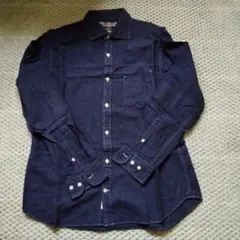 ORIHICA ダークブルー 綿起毛長袖シャツ L