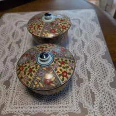 花柄 蓋つき煮物椀 2個セット