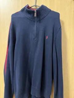 【希少】ポロ ラルフローレン ハイネックセーター XL ネイビー/レッド