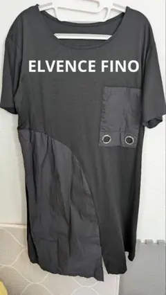 【ELVENCE FINO】黒の異素材デザインワンピース