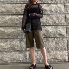 【タグ付き未使用】BY UNITED ARROWS ハーフパンツ サテン カーキ