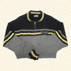 ニット ライン イエロー グレー 丈短