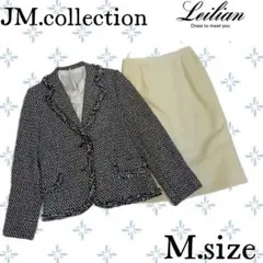 i60〚JM.collection〛ツイードジャケットレリアンスカートセットM寸