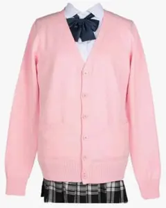 ピンク 制服用カーディガン