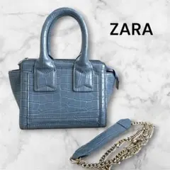 ZARA クロコ型押し 2way ショルダーバッグ