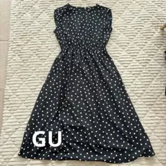 GUブラックドットワンピース XL