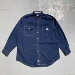 90s vintage オーバーサイズ　トミーヒルフィガー　シャツ　古着　レトロ