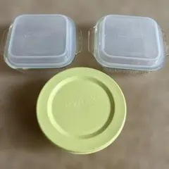アンティーク　PYREX ガラス保存容器 3点セットのサムネイル