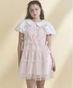 merry jenny チュールドロストミニキャミワンピース