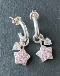 フォリフォリ　シルバーピアス　星型パヴェストーン　スウィングタイプ