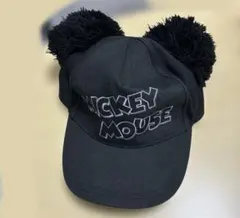 ディズニー ミッキーマウス ポンポン付きキャップ ブラック