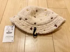 【新品未使用】ZARA 花柄刺繍 ベビー帽子 ザラ　50cm