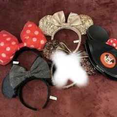 ディズニー　カチューシャ　ミニー　リボン