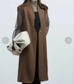 ヌナ　ラウンドカーブロングジレ