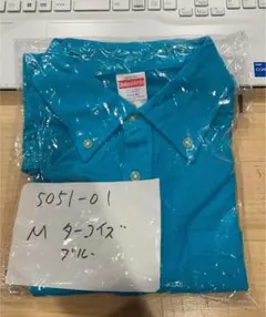 新品 半袖 ポロ ポケット United Athle 5051 ターコイズ Mのサムネイル