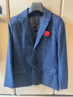 子供用スーツセット一式 ネイビー チェック柄 スーツ