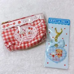 サンリオ　当りくじ　mikko　リルアラモード ポーチ 赤 ＆チャーム ブルー