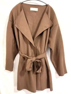 chocol raffine robe フェイクスエード ガウンコート ブラウンのサムネイル