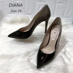 DIANA ダイアナ エナメル グラデーション パンプス ヒール 24cm