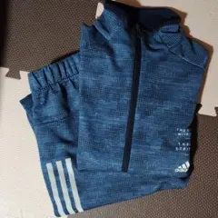 adidas ジャージ上下セット 150㎝ 青系 チェック 迷彩