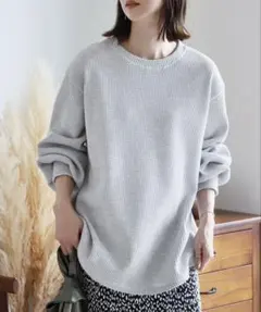 reca ボリュームスリーブワッフルプルオーバー