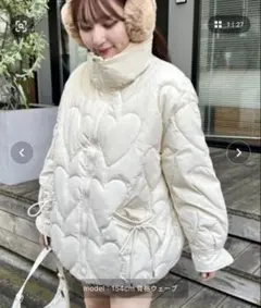 ハートキルティングリボンオーバージャケット