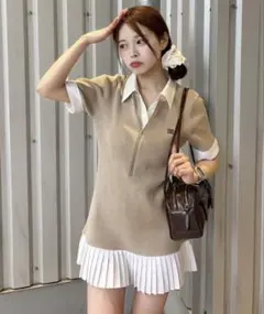 NICE CLAUP プリーツワンピース