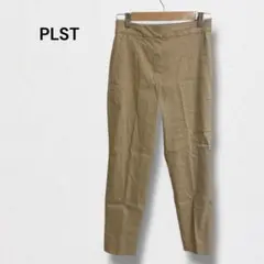 プラステ リネン混 テーパードパンツ スラックス センタープレス バックゴム S