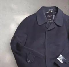 超希少 デッドストック バーバリー カシミヤコート ヒザ下丈 M 黒 紺