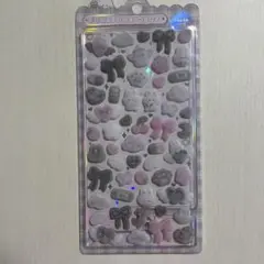 ふわふわドロップシール　しろくろふわふわ　フロッキーシール