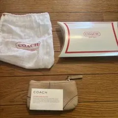 COACH レザーコインケース ベージュ