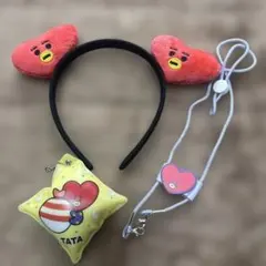 TATA カチューシャ ヘアゴム 公式 BT21 ヘアゴム 髪ゴム ヘアアクセサリー ぬいぐるみ グッズ BTS タタ