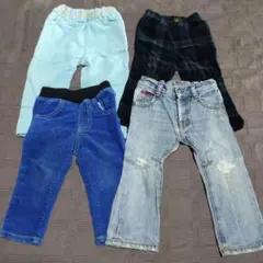 秋冬パンツ4枚　デニム　コーデュロイ　など80