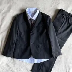【美品】コムサイズム スーツセットアップ 120 4点セット 男の子 ブラック