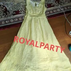 ROYAL PARTY ノースリーブレモン色レーヨン混ロングワンピース