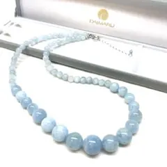 美品☆大丸購入☆スターリングシルバー☆アクアマリン☆丸玉ネックレス 美品☆大丸購入☆スターリングシルバー☆アクアマリン☆丸玉ネックレス