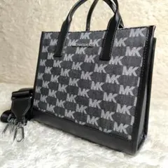 ​【希少】マイケルコース 2WAY トートバッグ デニム シグネチャー 黒