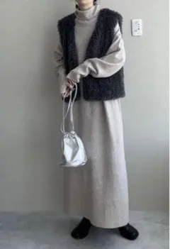 朝5時削除❗️メルカリ市値下げ❗️完売LEPSIMふわふわタートルロングニットワンピ