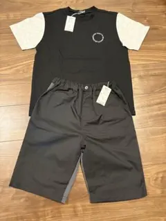 Tシャツとショートパンツセット 黒/グレー