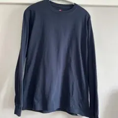 Hanes BEEFY-T ロングスリーブ Tシャツ 長袖 ネイビーのサムネイル