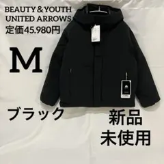 ビューティーアンドユース　小松マテーレリラックスフードダウンジャケット　黒　M