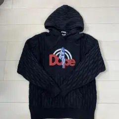 ヒステリックグラマー/Dope フード付きニットセーター 黒