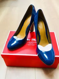 coach コーチ パンプス 青 箱付