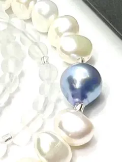 越物あこや真珠10mm 】本真珠大珠インディゴブルーパールネックレス