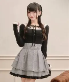 Pal elfy パルエルフィー ファー付きカットリブトップス