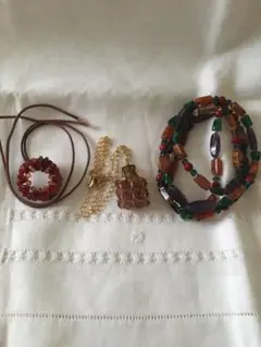ビーズネックレス3点セット