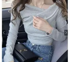 GRL ドレープカシュクールトップス[dk1362] グレイル