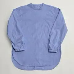 【美品】無印良品 洗いざらしブロードスタンドカラー長袖チュニック